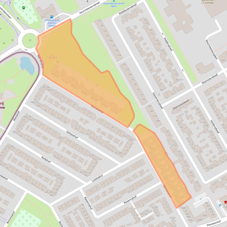 Kaart van postcodegebied 6215TS.