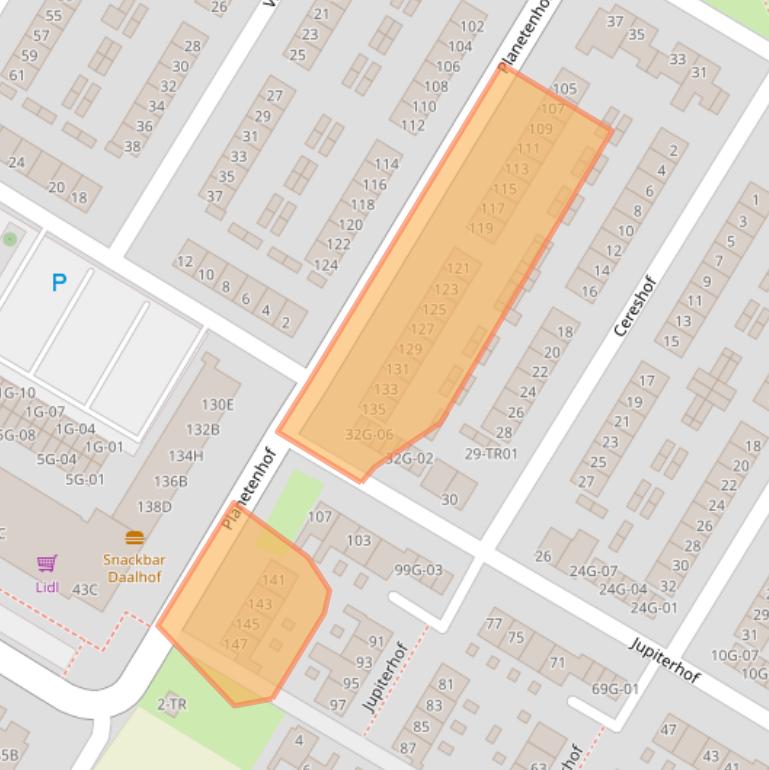 Kaart van postcodegebied 6215TV.