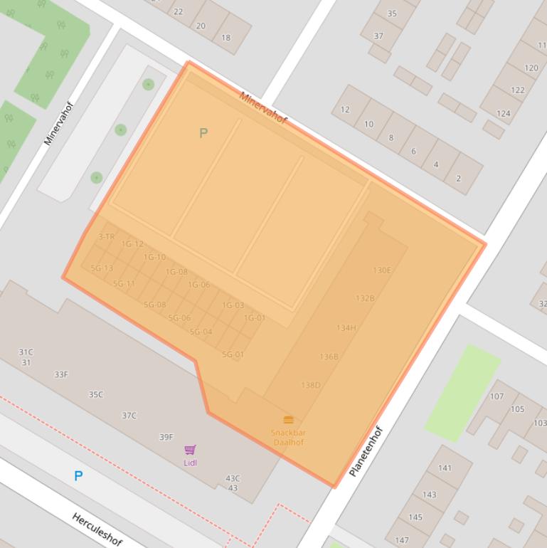 Kaart van postcodegebied 6215TZ.