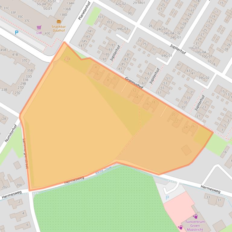 Kaart van postcodegebied 6215VG.