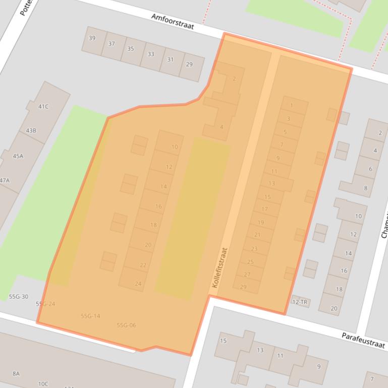 Kaart van postcodegebied 6216AZ.