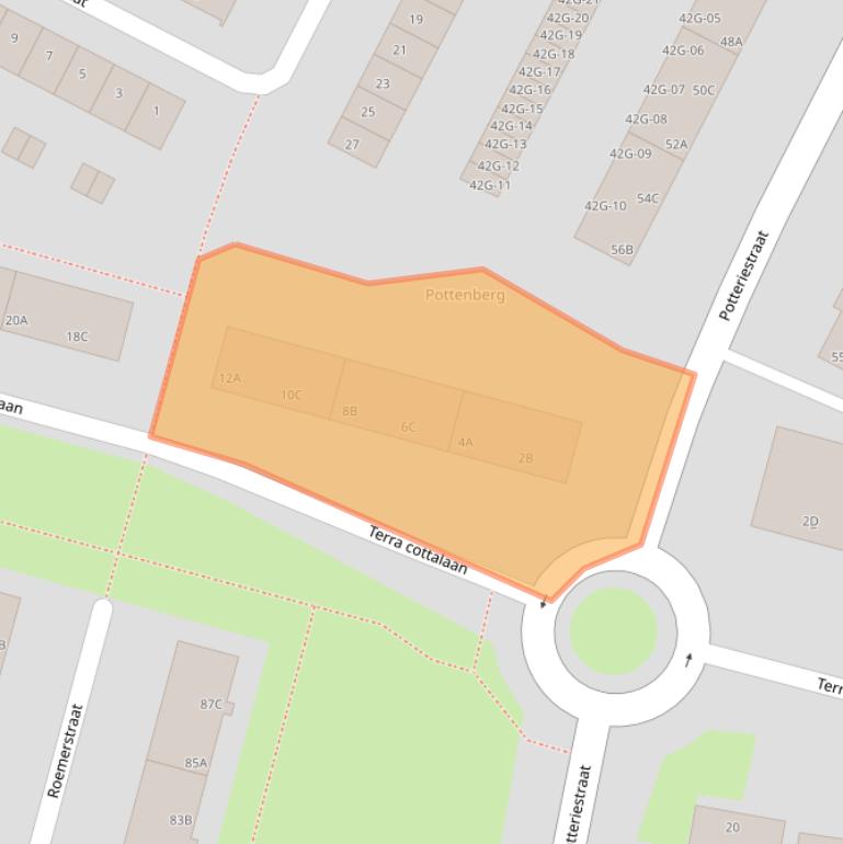 Kaart van postcodegebied 6216BC.