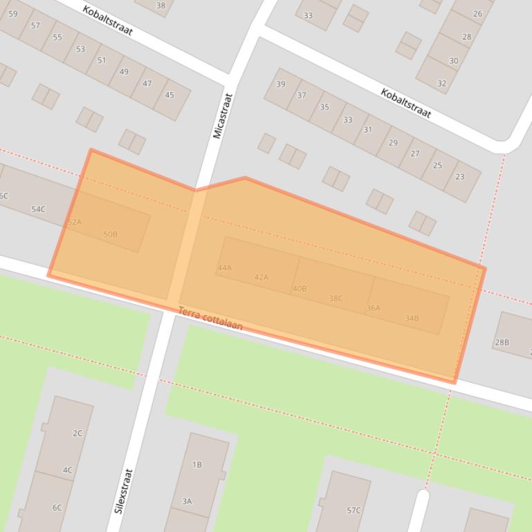 Kaart van postcodegebied 6216BE.