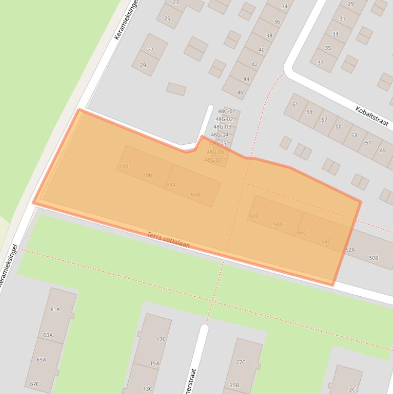 Kaart van postcodegebied 6216BG.