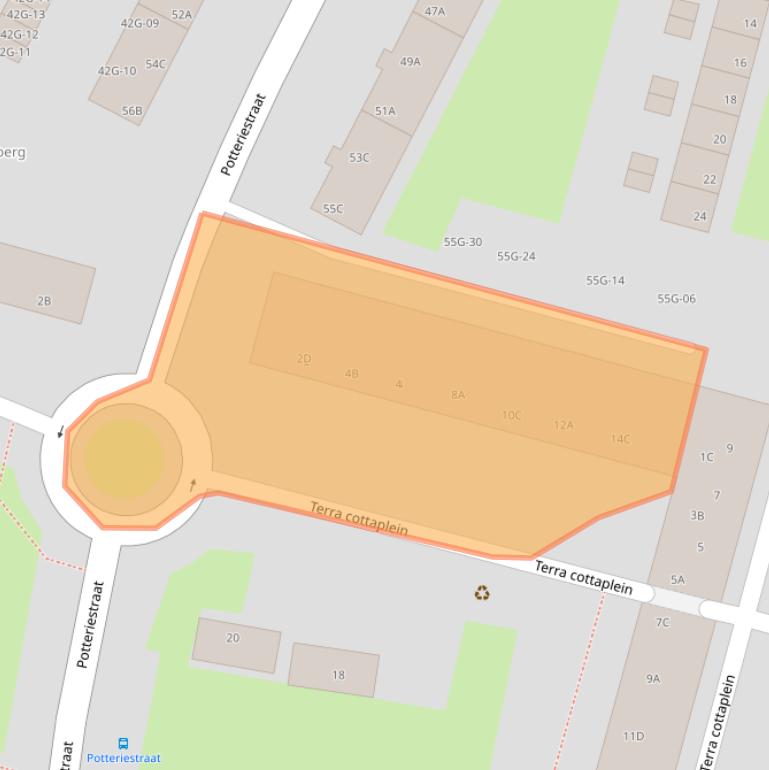 Kaart van postcodegebied 6216BJ.