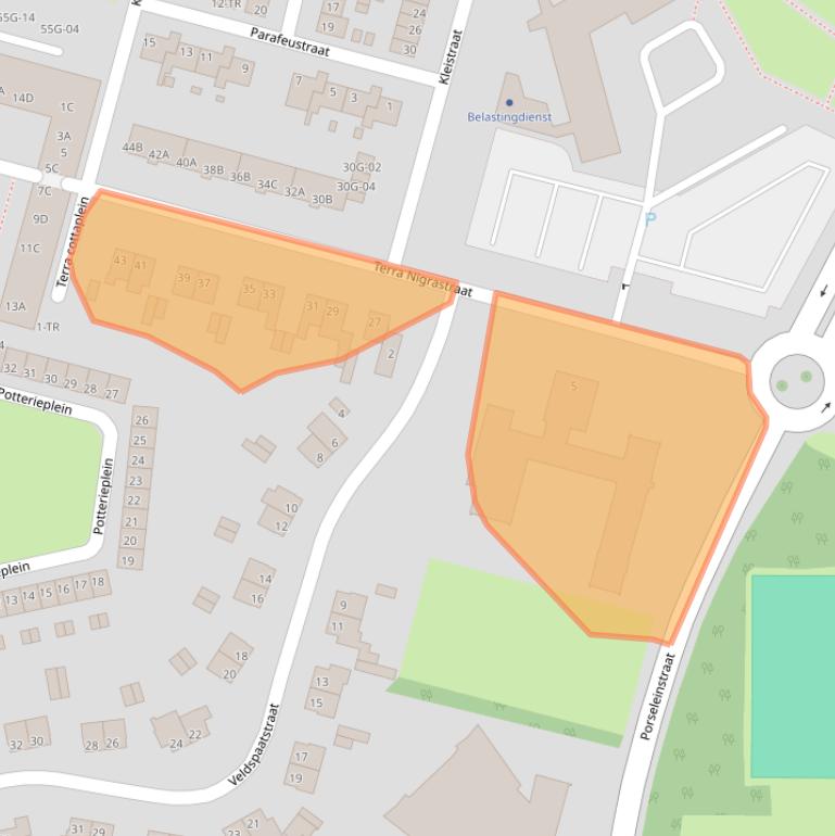 Kaart van postcodegebied 6216BK.