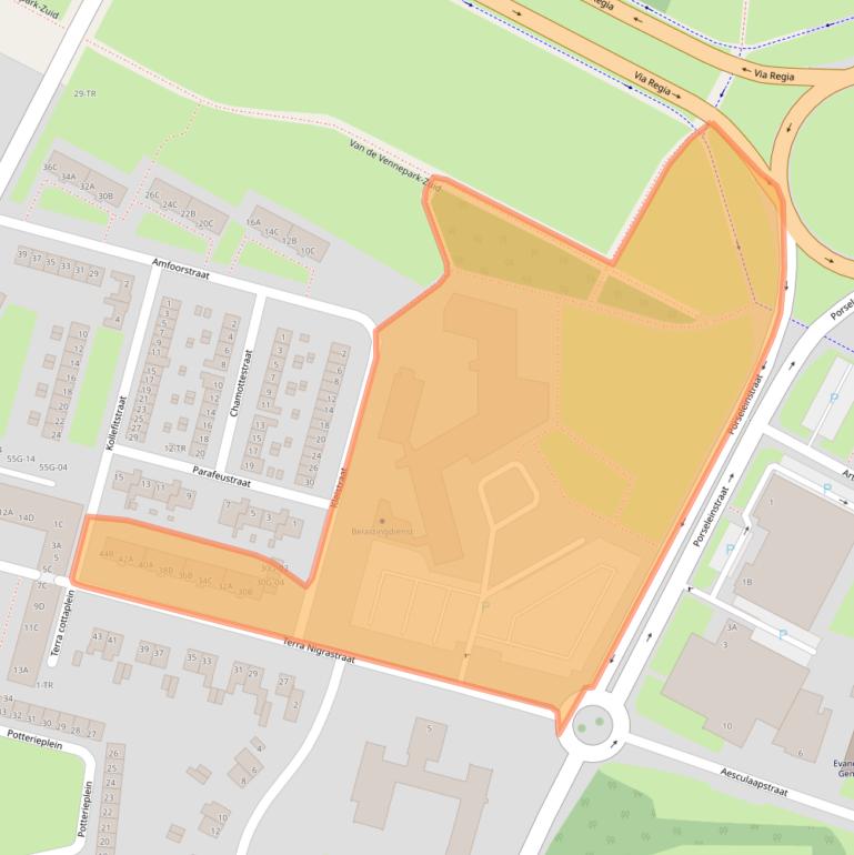 Kaart van postcodegebied 6216BL.