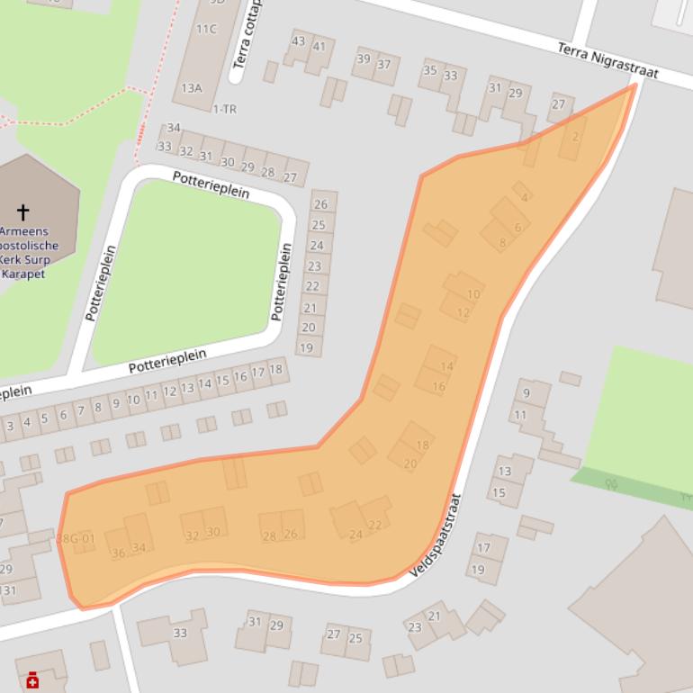 Kaart van postcodegebied 6216BN.