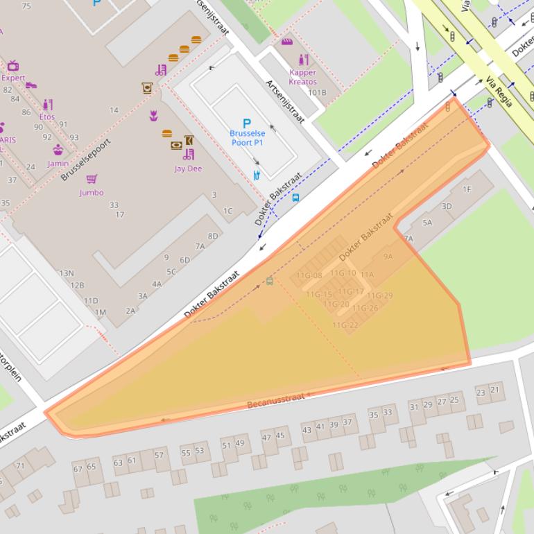 Kaart van postcodegebied 6216CC.