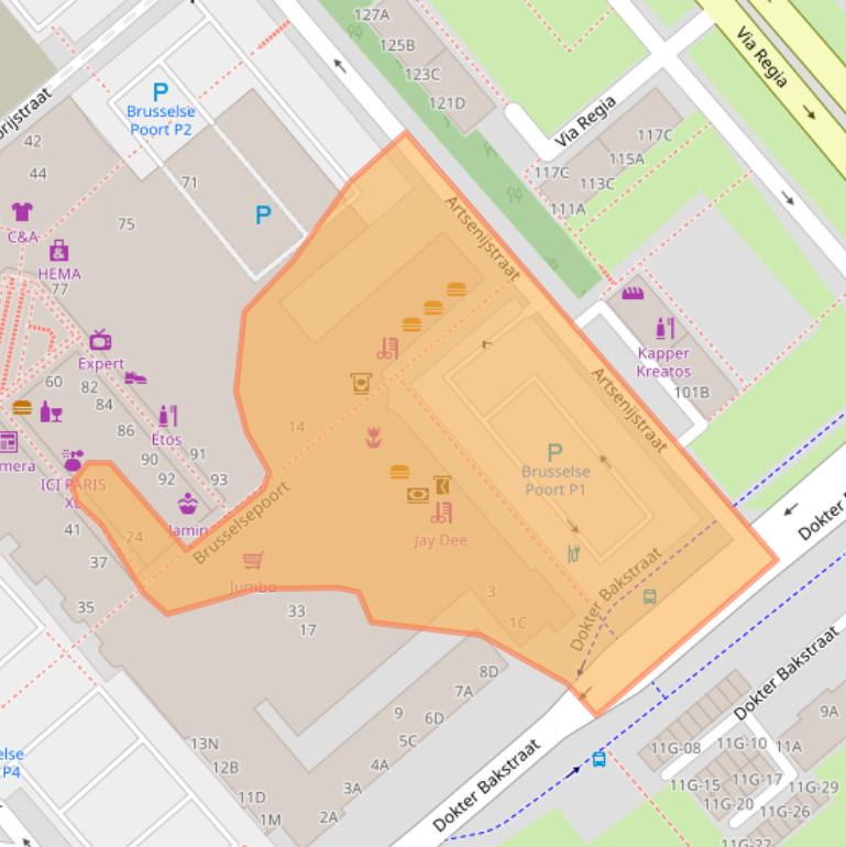 Kaart van postcodegebied 6216CE.