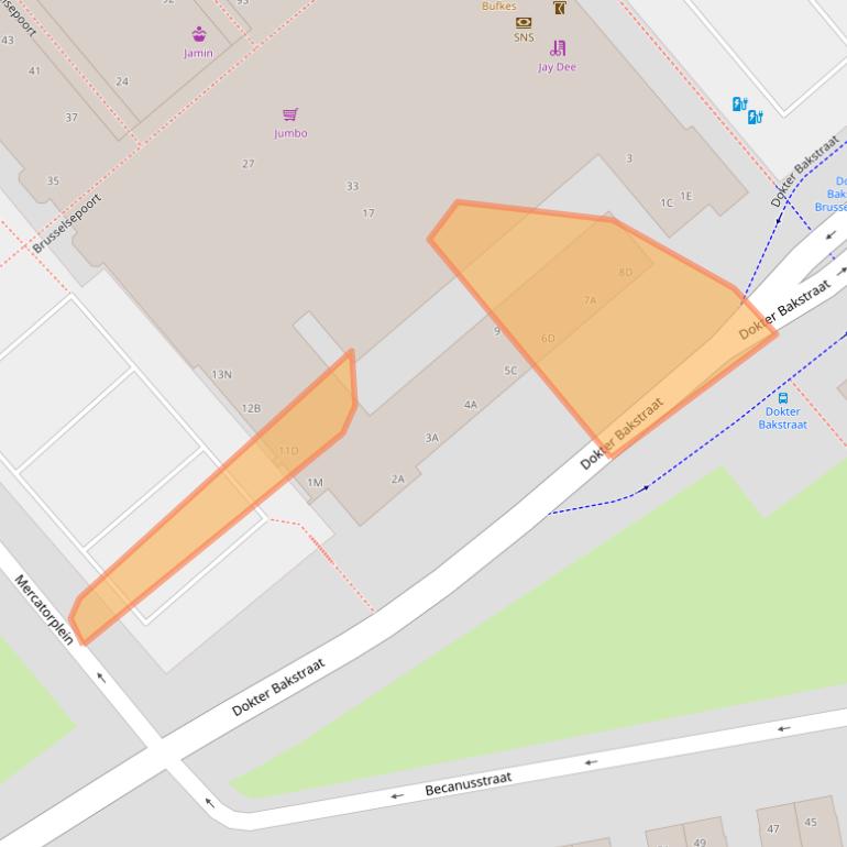 Kaart van postcodegebied 6216CJ.