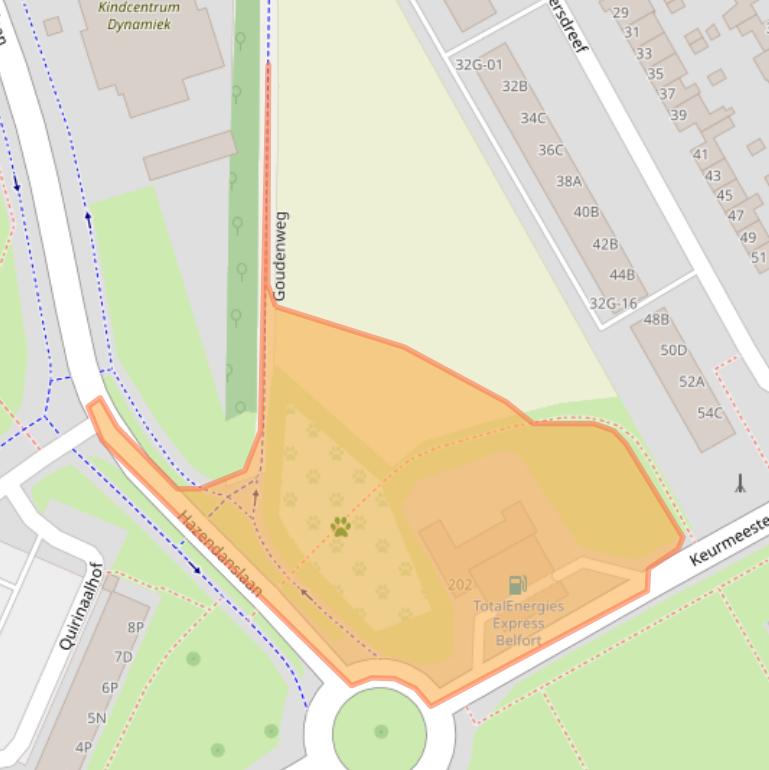 Kaart van postcodegebied 6216EB.