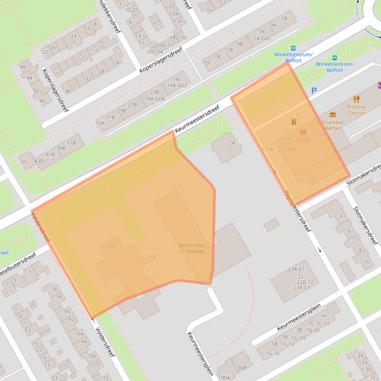 Kaart van postcodegebied 6216ED.