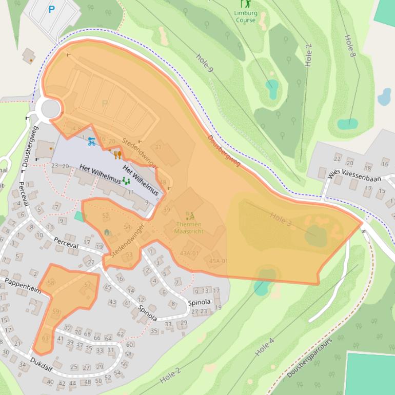 Kaart van postcodegebied 6216GD.