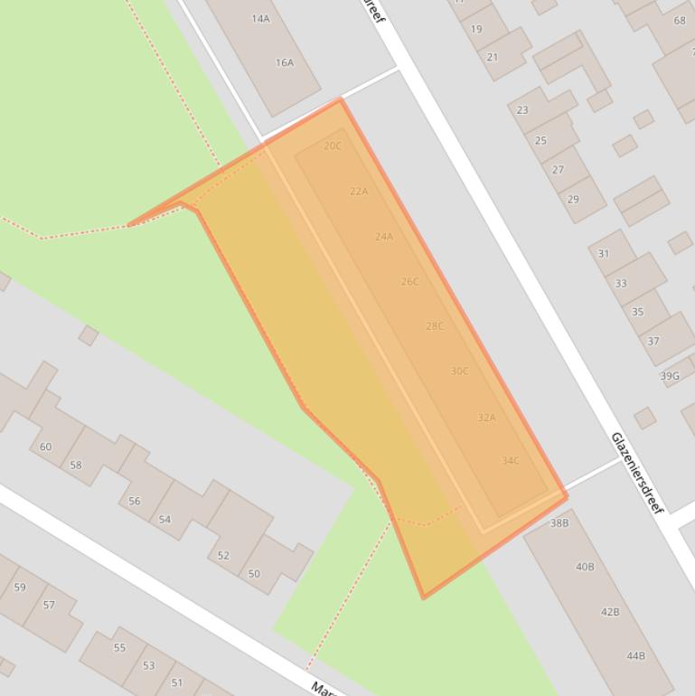 Kaart van postcodegebied 6216NW.