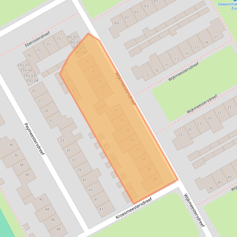 Kaart van postcodegebied 6216PM.