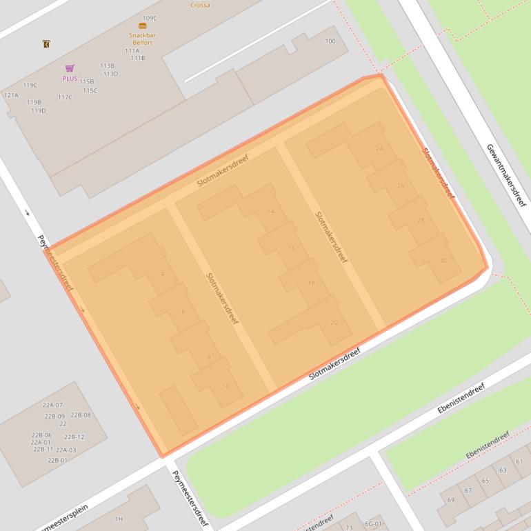 Kaart van postcodegebied 6216PN.