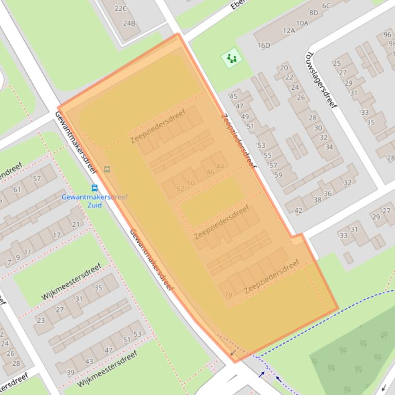 Kaart van postcodegebied 6216RD.