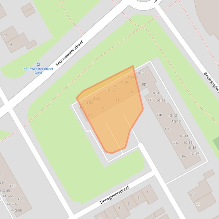 Kaart van postcodegebied 6216RJ.