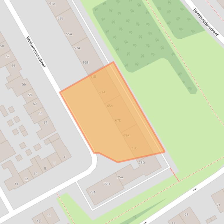 Kaart van postcodegebied 6216RN.