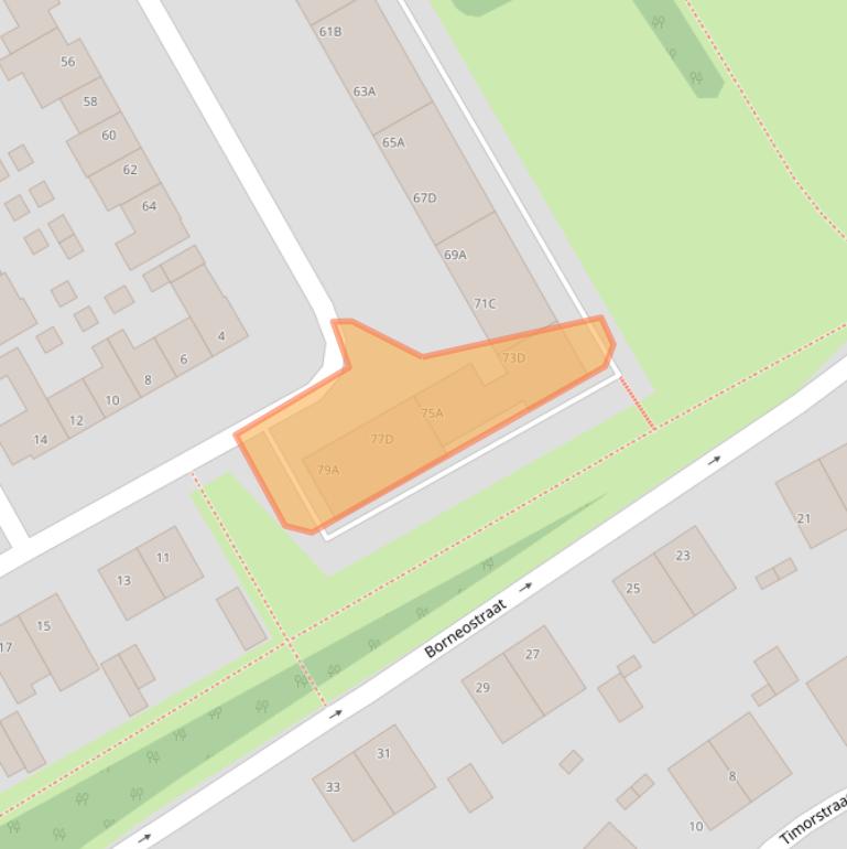 Kaart van postcodegebied 6216RP.