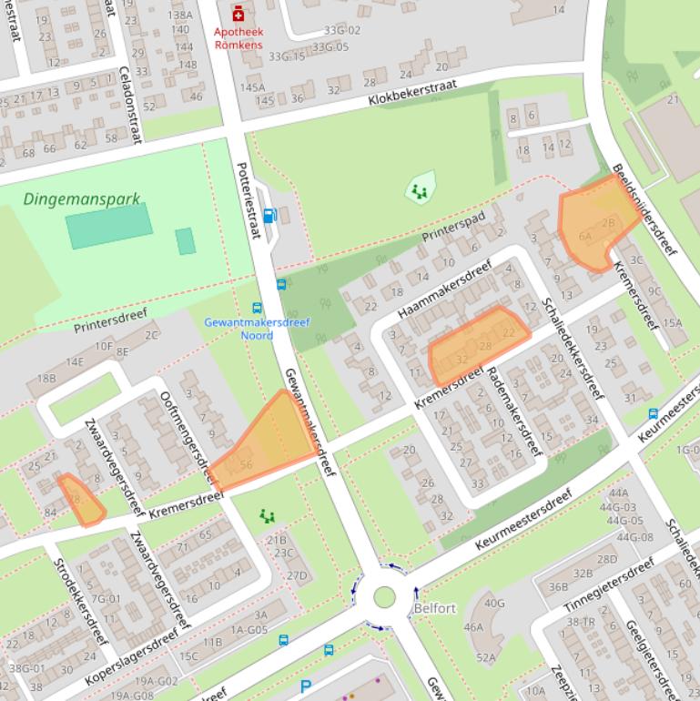 Kaart van postcodegebied 6216SX.