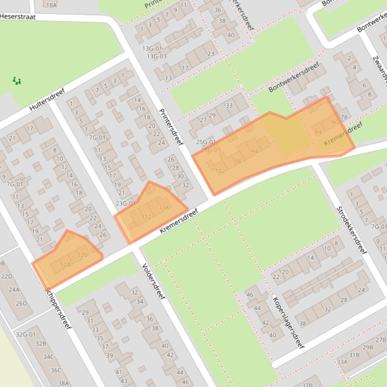 Kaart van postcodegebied 6216SZ.