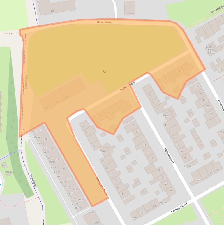 Kaart van postcodegebied 6216TN.