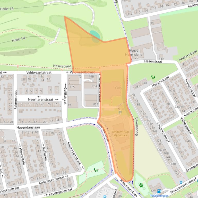 Kaart van postcodegebied 6216TT.