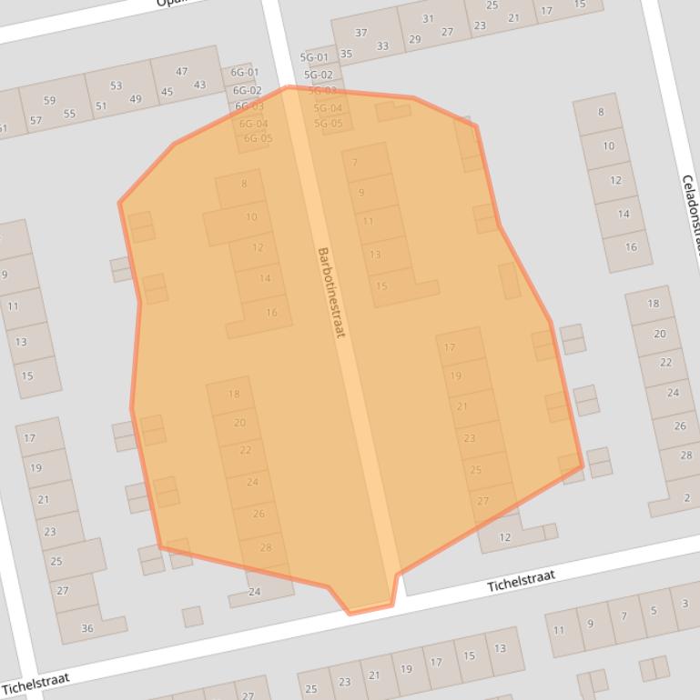 Kaart van postcodegebied 6216VP.