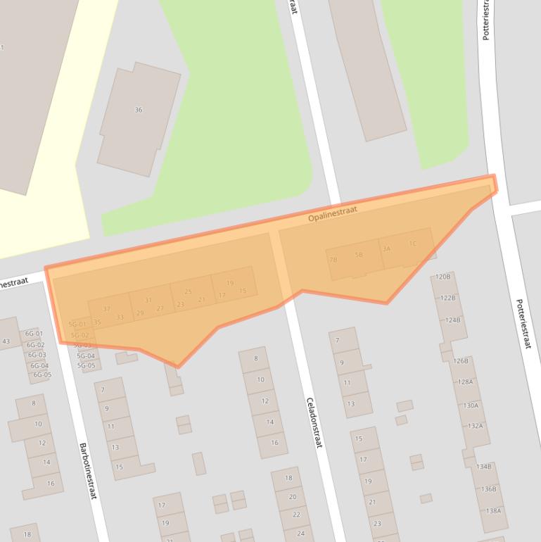 Kaart van postcodegebied 6216VV.