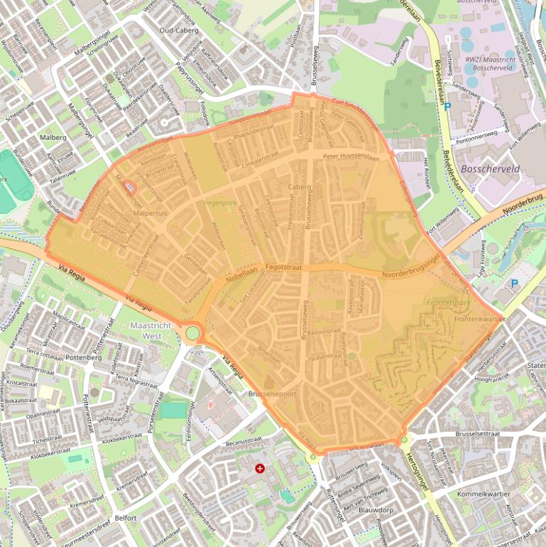 Kaart van postcodegebied 6217.
