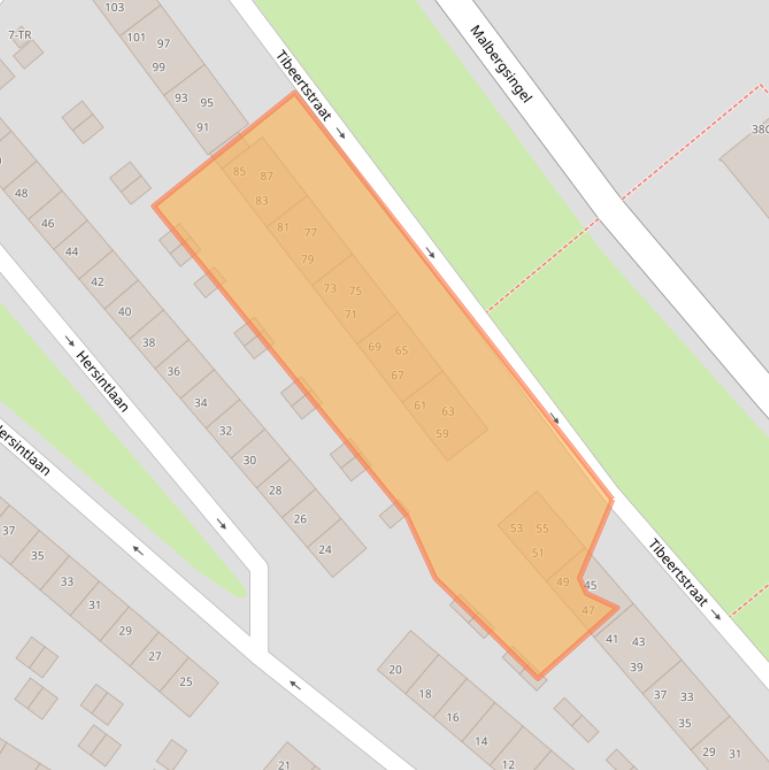 Kaart van postcodegebied 6217AV.