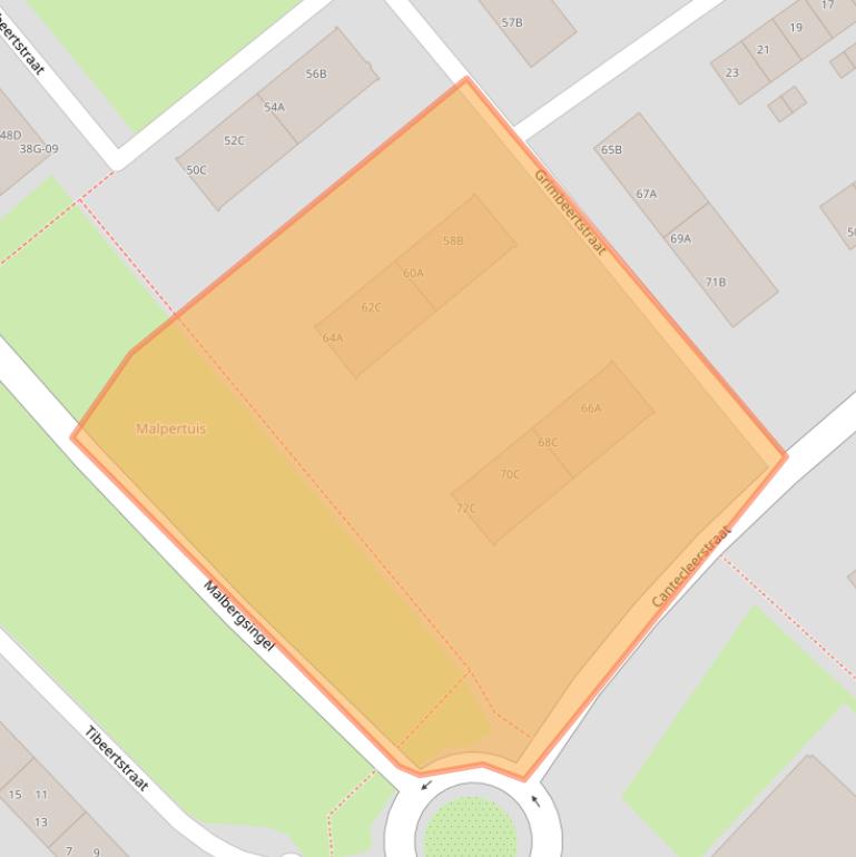 Kaart van postcodegebied 6217BJ.