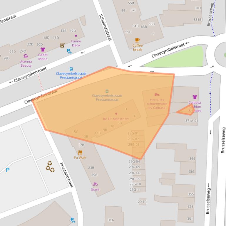 Kaart van postcodegebied 6217CP.