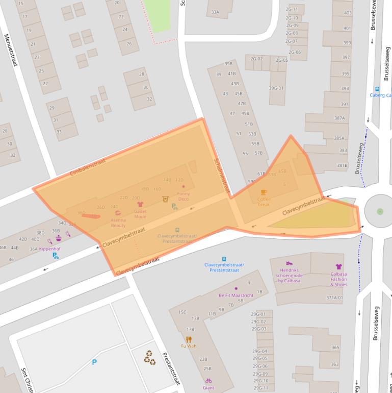 Kaart van postcodegebied 6217CT.