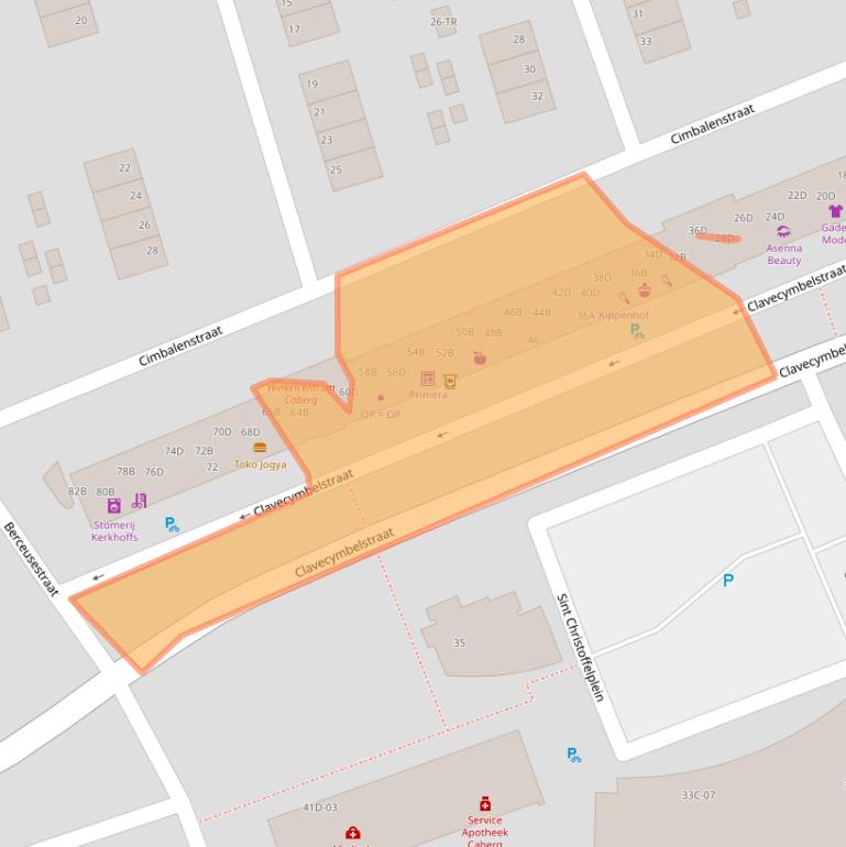 Kaart van postcodegebied 6217CV.