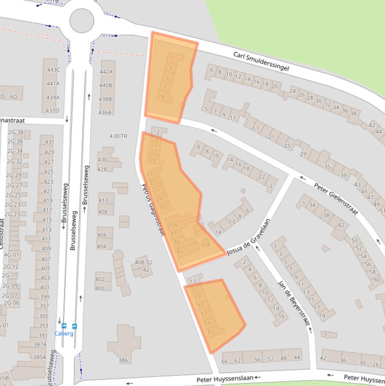 Kaart van postcodegebied 6217GG.