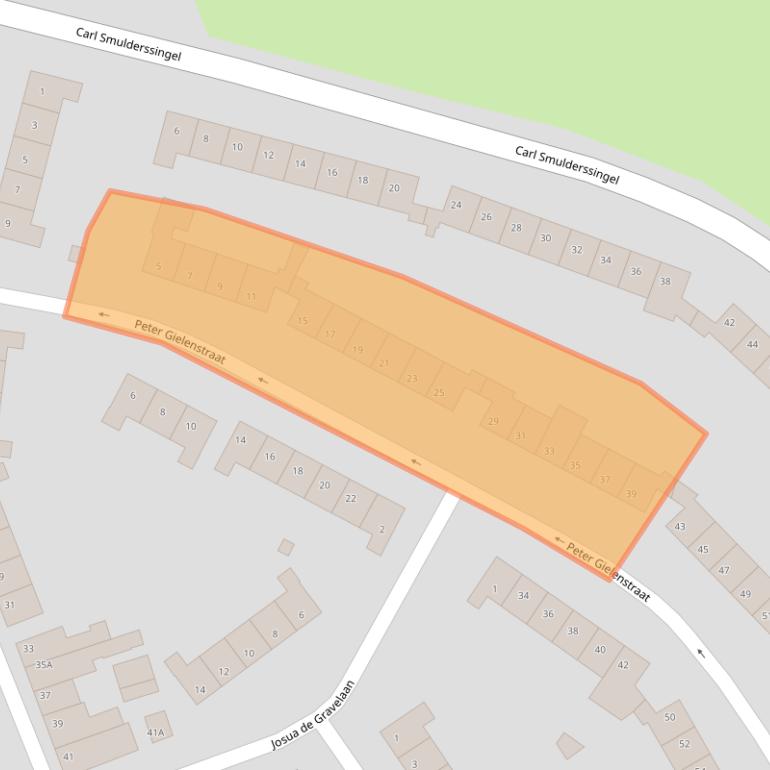 Kaart van postcodegebied 6217GJ.