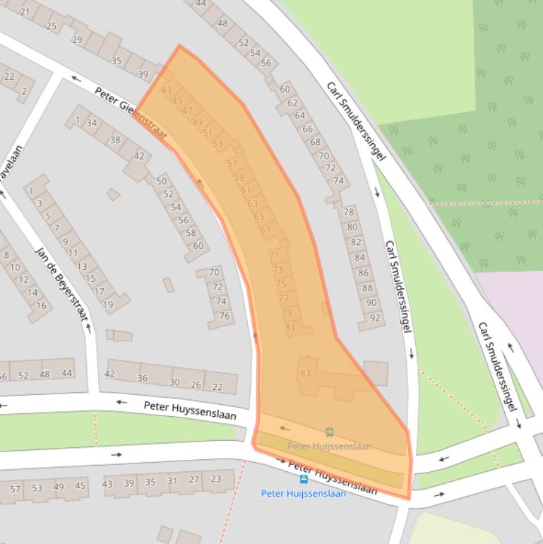 Kaart van postcodegebied 6217GK.