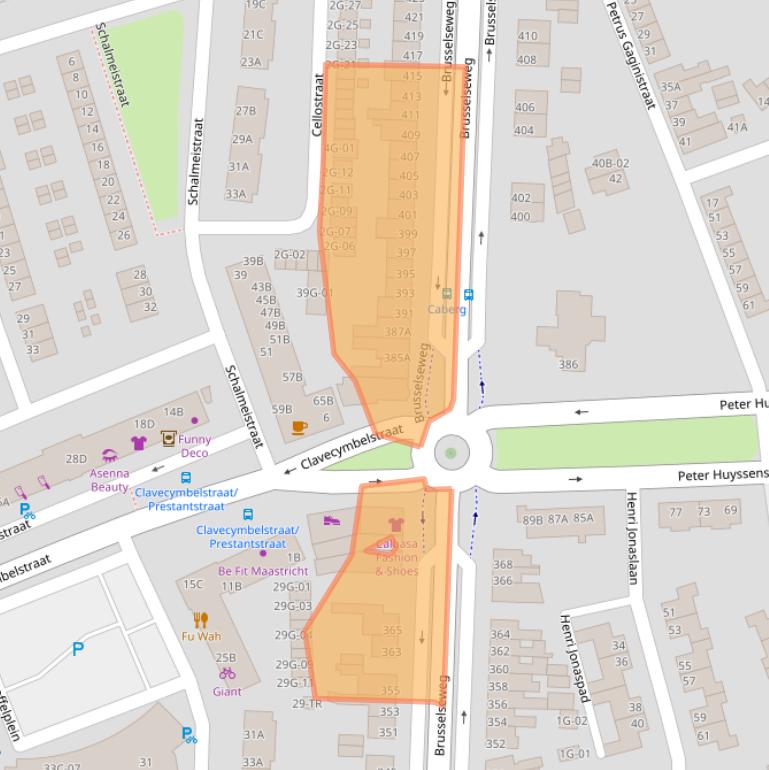Kaart van postcodegebied 6217GX.