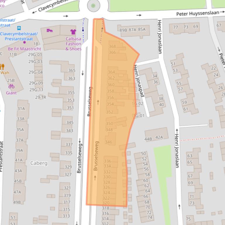 Kaart van postcodegebied 6217HC.