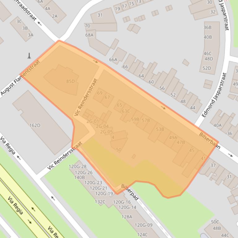 Kaart van postcodegebied 6217JE.