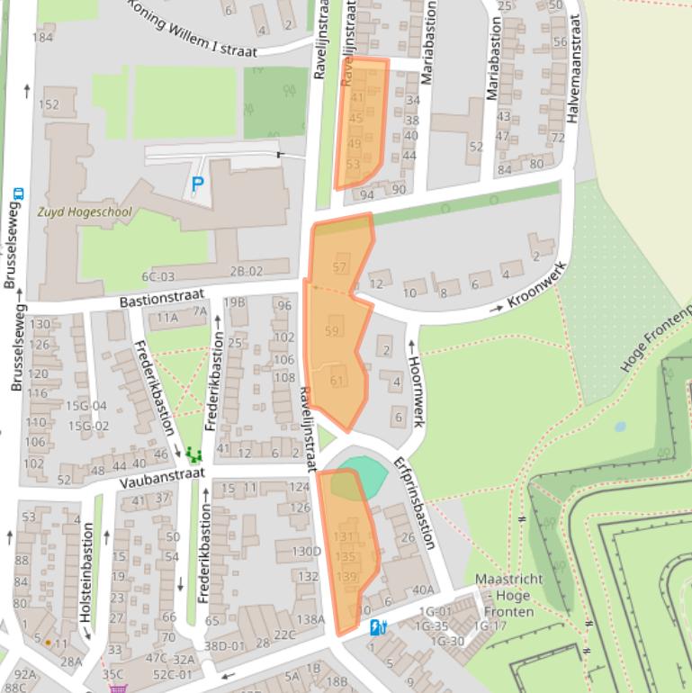 Kaart van postcodegebied 6217LX.