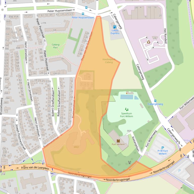 Kaart van postcodegebied 6217NT.