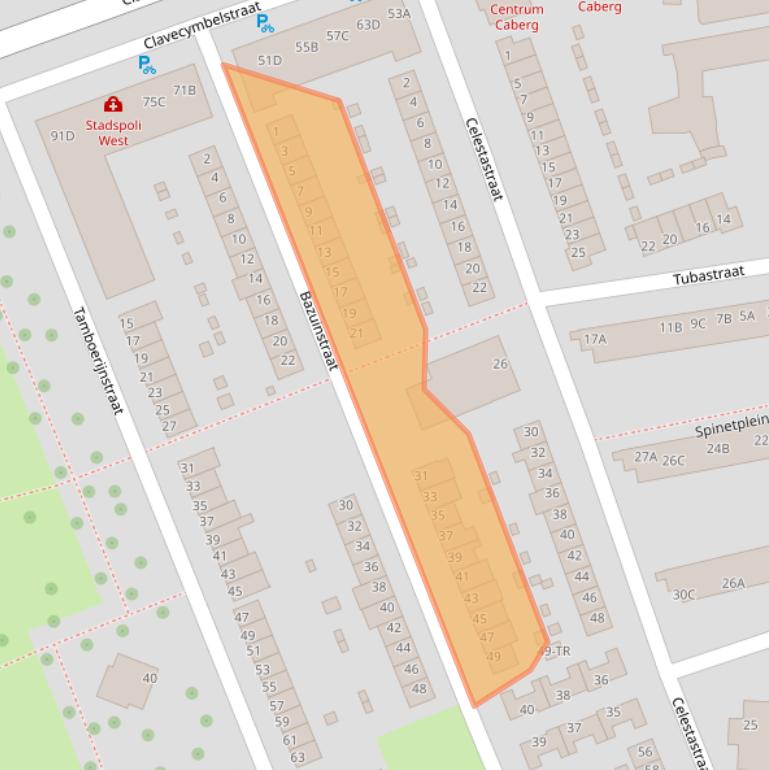 Kaart van postcodegebied 6217XC.