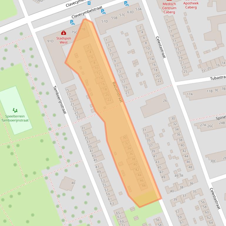 Kaart van postcodegebied 6217XE.