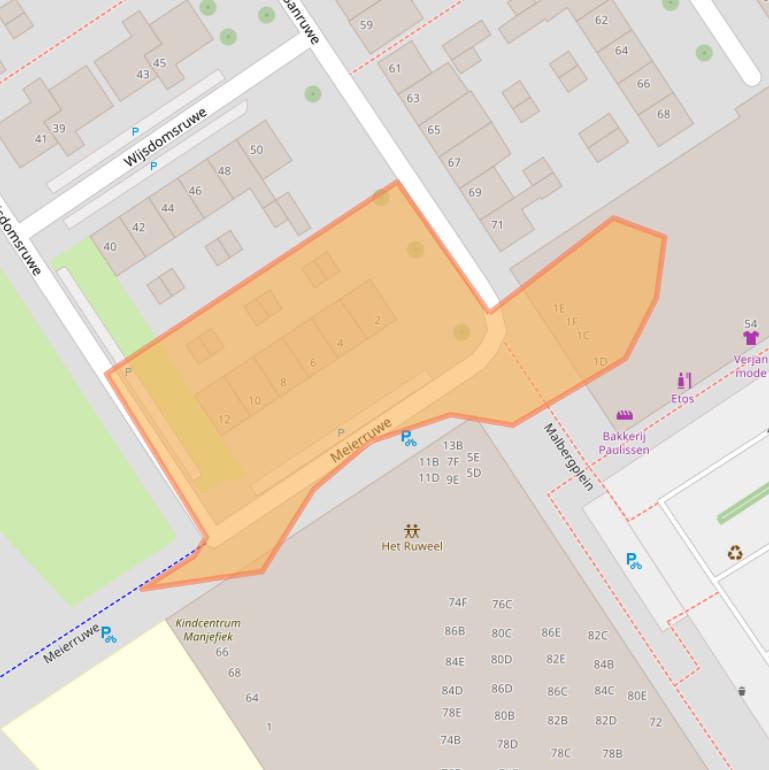 Kaart van postcodegebied 6218AZ.