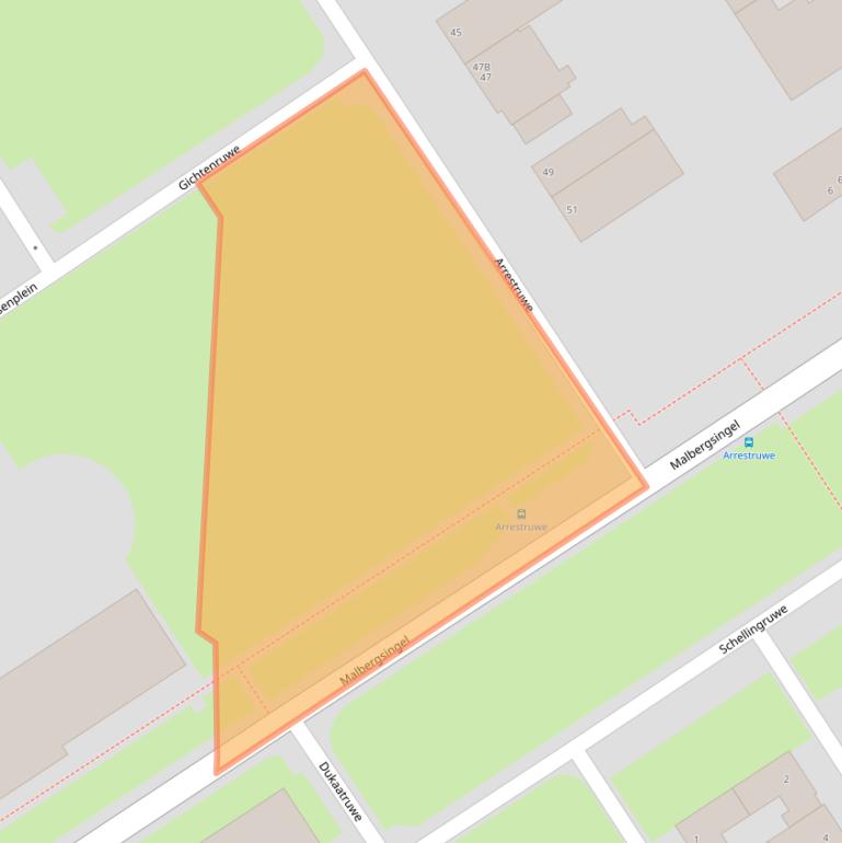 Kaart van postcodegebied 6218BJ.