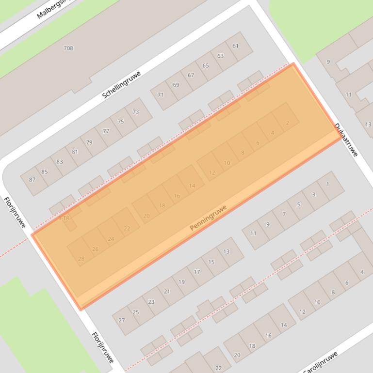 Kaart van postcodegebied 6218BT.
